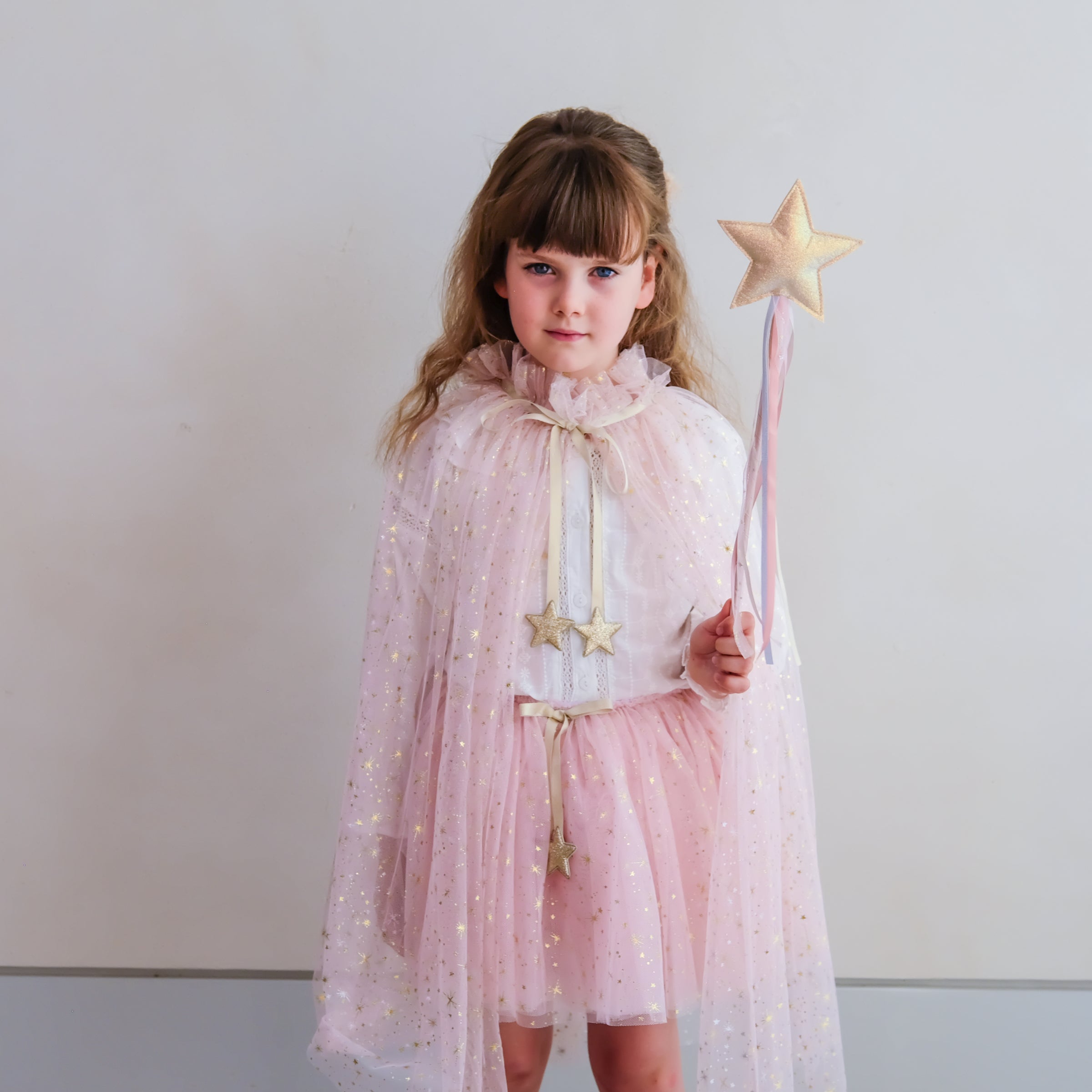 Mimi&Lula Mantella Rosa Stelle Costume Tulle 76 cm