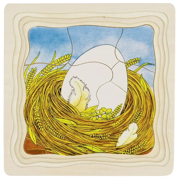 Goki Ciclo Vita Pollo Puzzle Legno 44 Pezzi