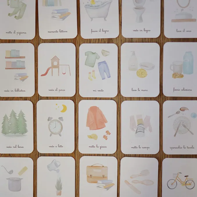 Baboo Le routine della mia giornata 57 carte pdf corsivo e stampato