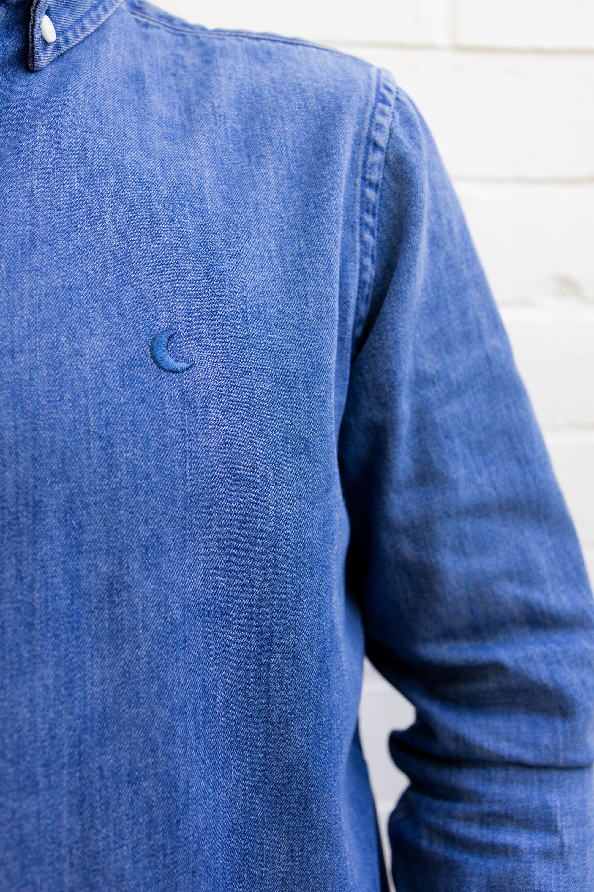 Ella and Rapha Moon camicia uomo denim blu leggera