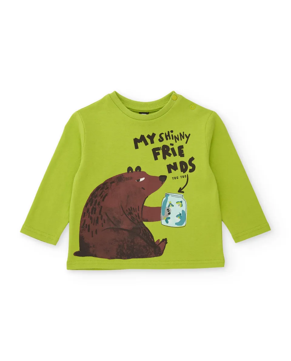 Tuc Tuc Mystic Forest maglia manica lunga verde orso
