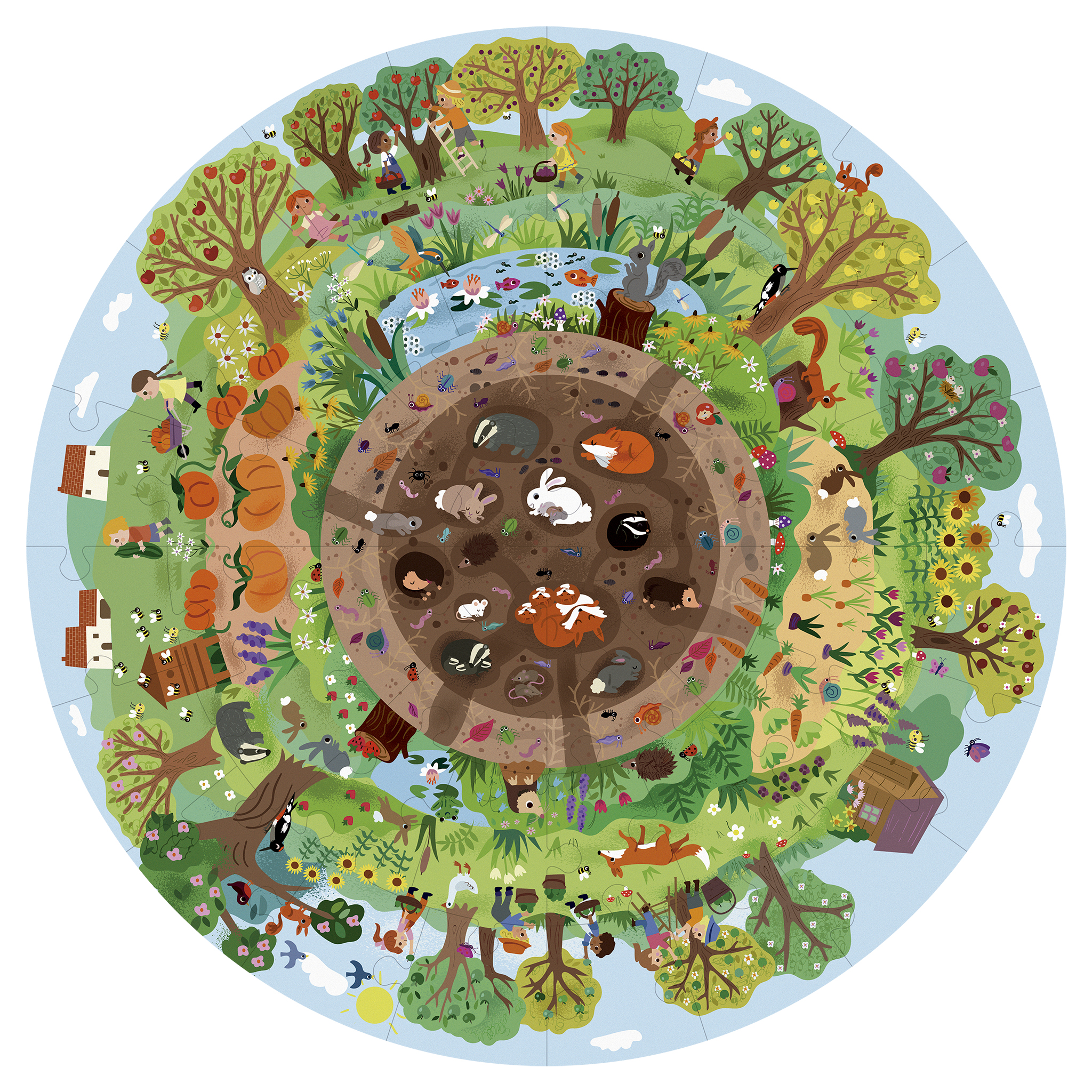 Apli Kids Biosfera 48 Pezzi puzzle rotondo 50 cm