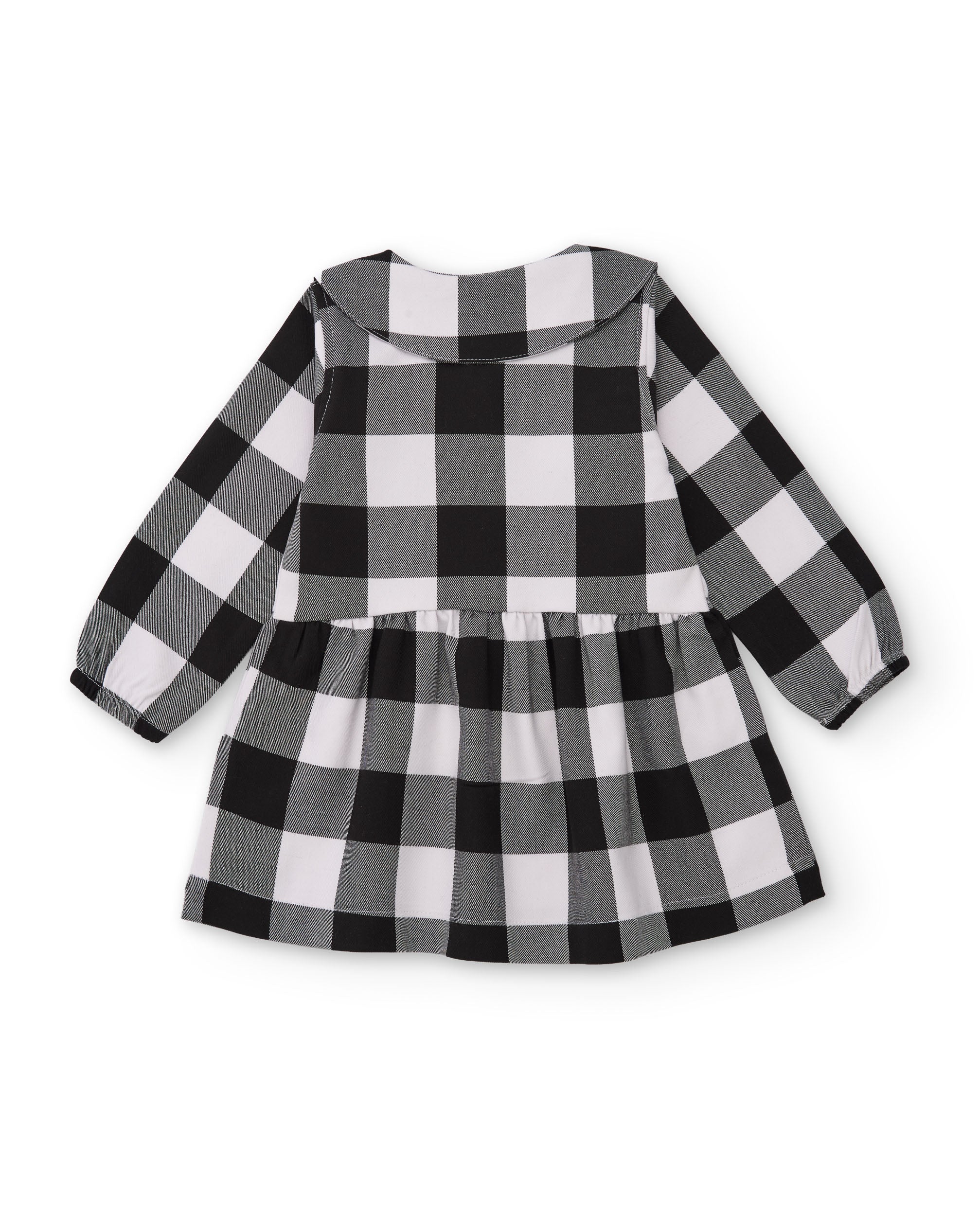 Tuc Tuc vestito bambina quadri grigio scuro manica lunga