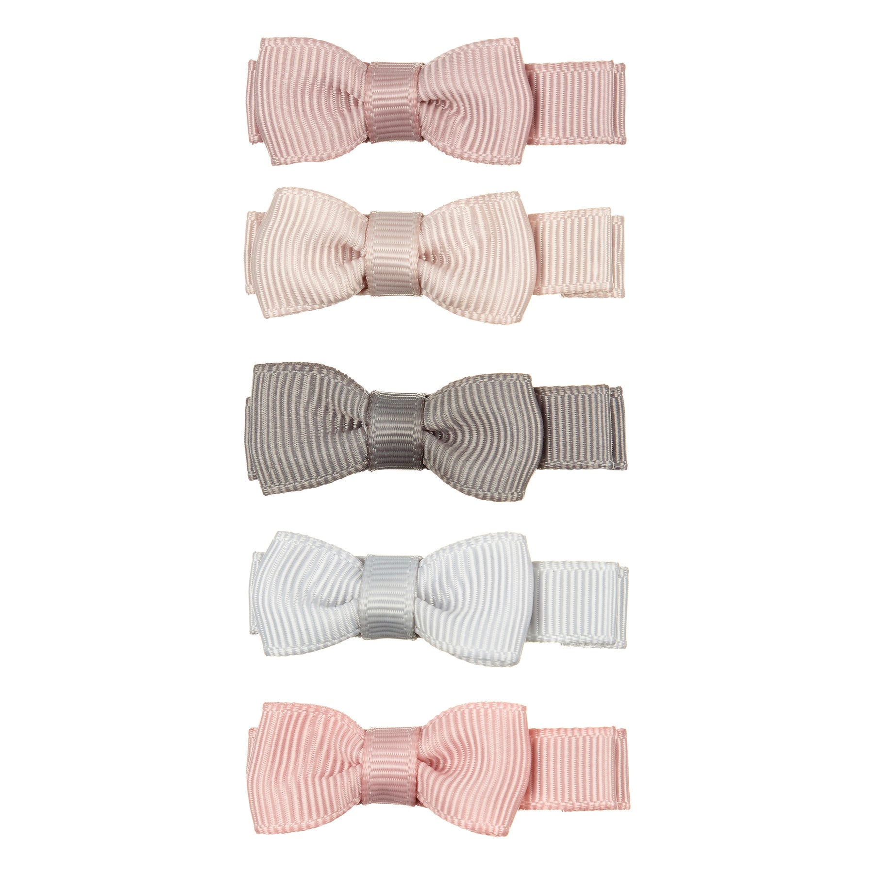 Mimi&Lula set 5 mollette capelli fiocco rosa grigio