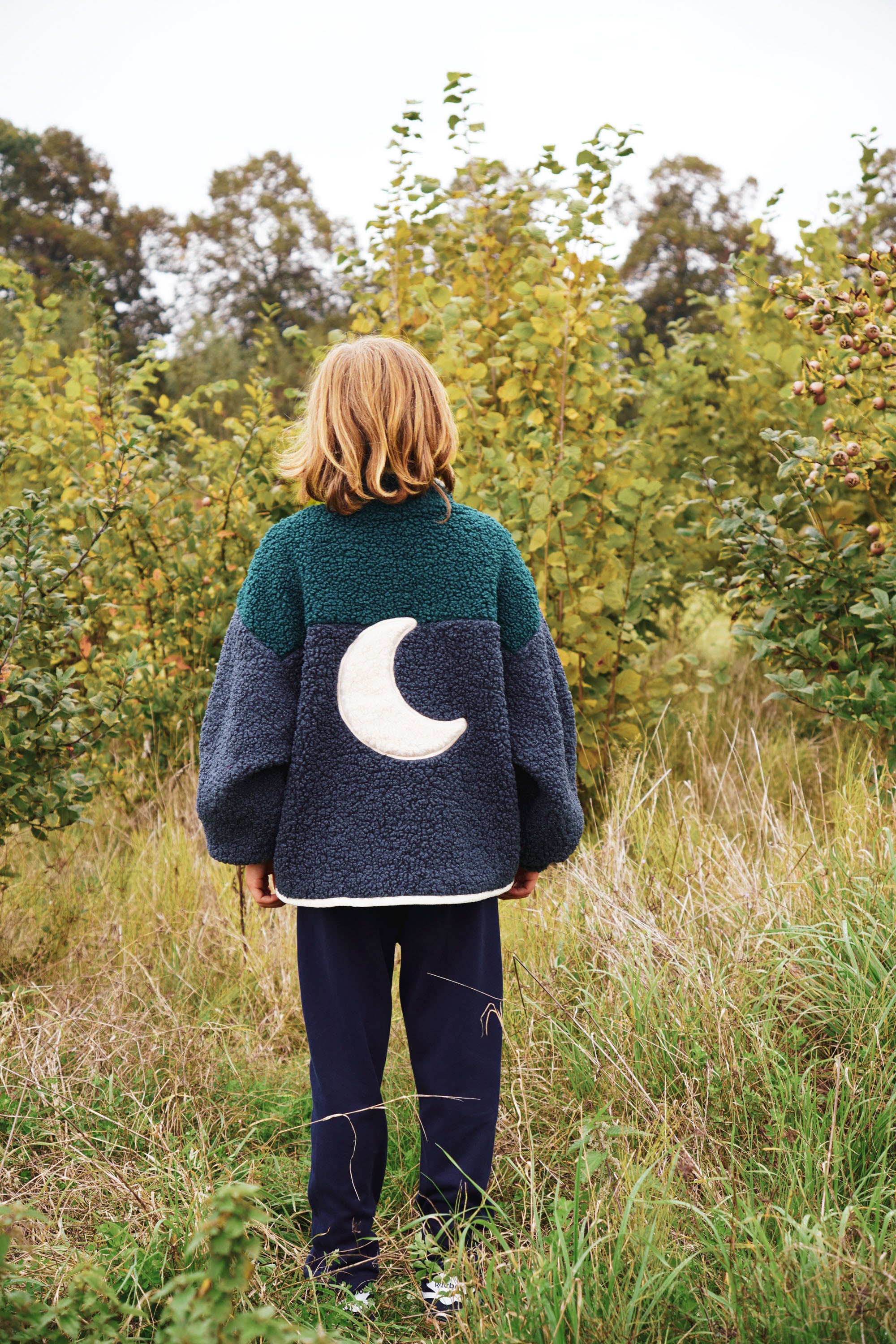 Ella and Rapha Little Teddy Moon Jacket giacca blu invernale