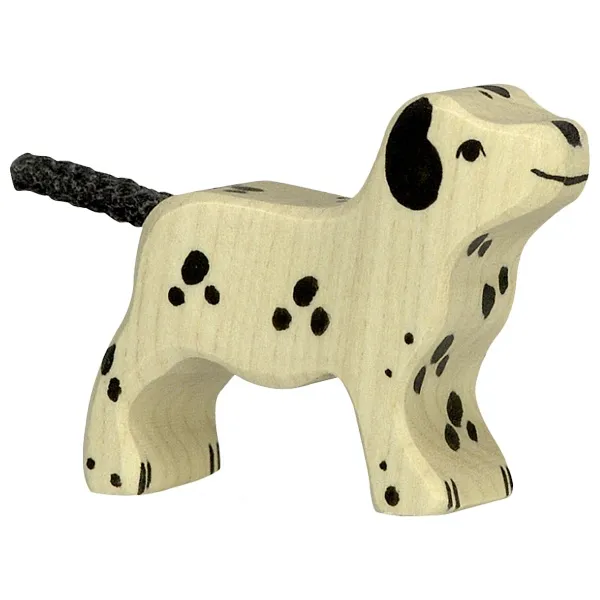 Holztiger Cane dalmata piccolo figura legno dipinta a mano