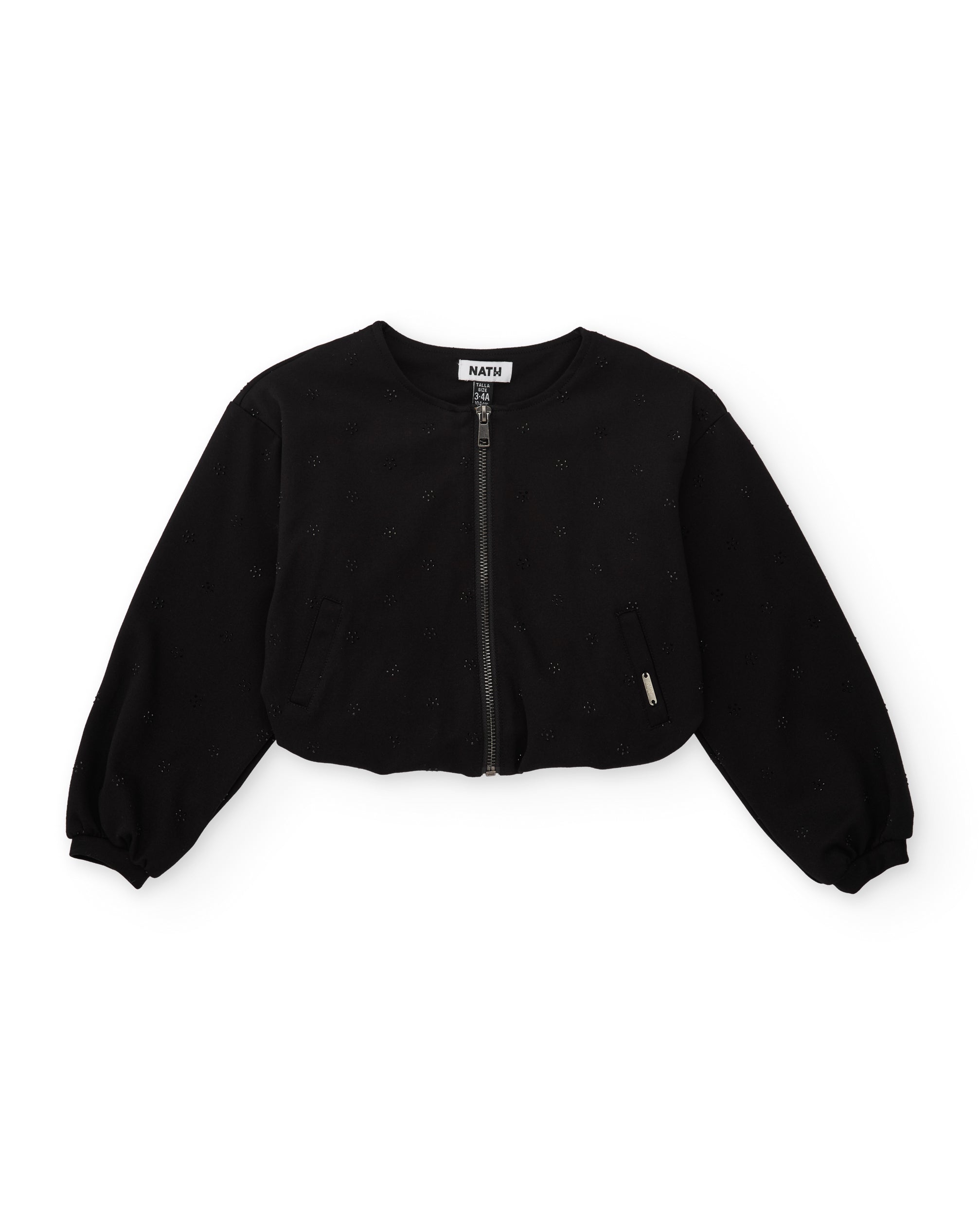 Tuc tuc bomber bambina nero con fiori