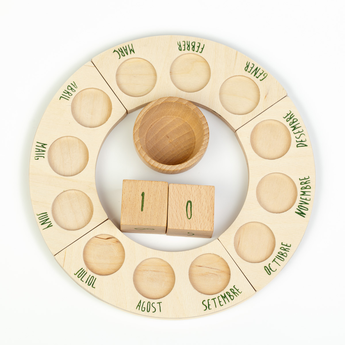 Grapat Calendario Perpetuo Italiano senza Nins calendario legno