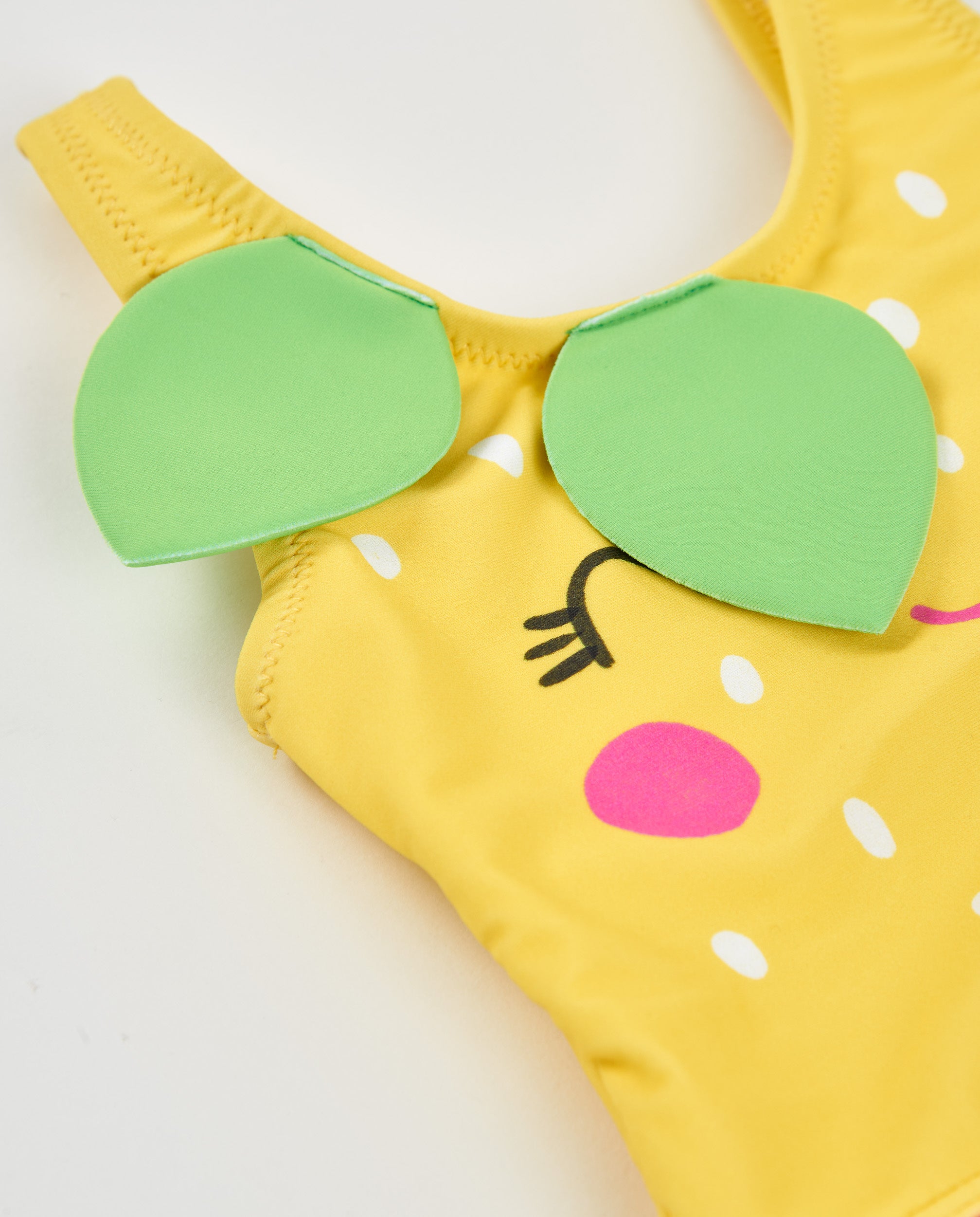 Tuc Tuc Costume Intero Bambina Giallo Foglie Applique