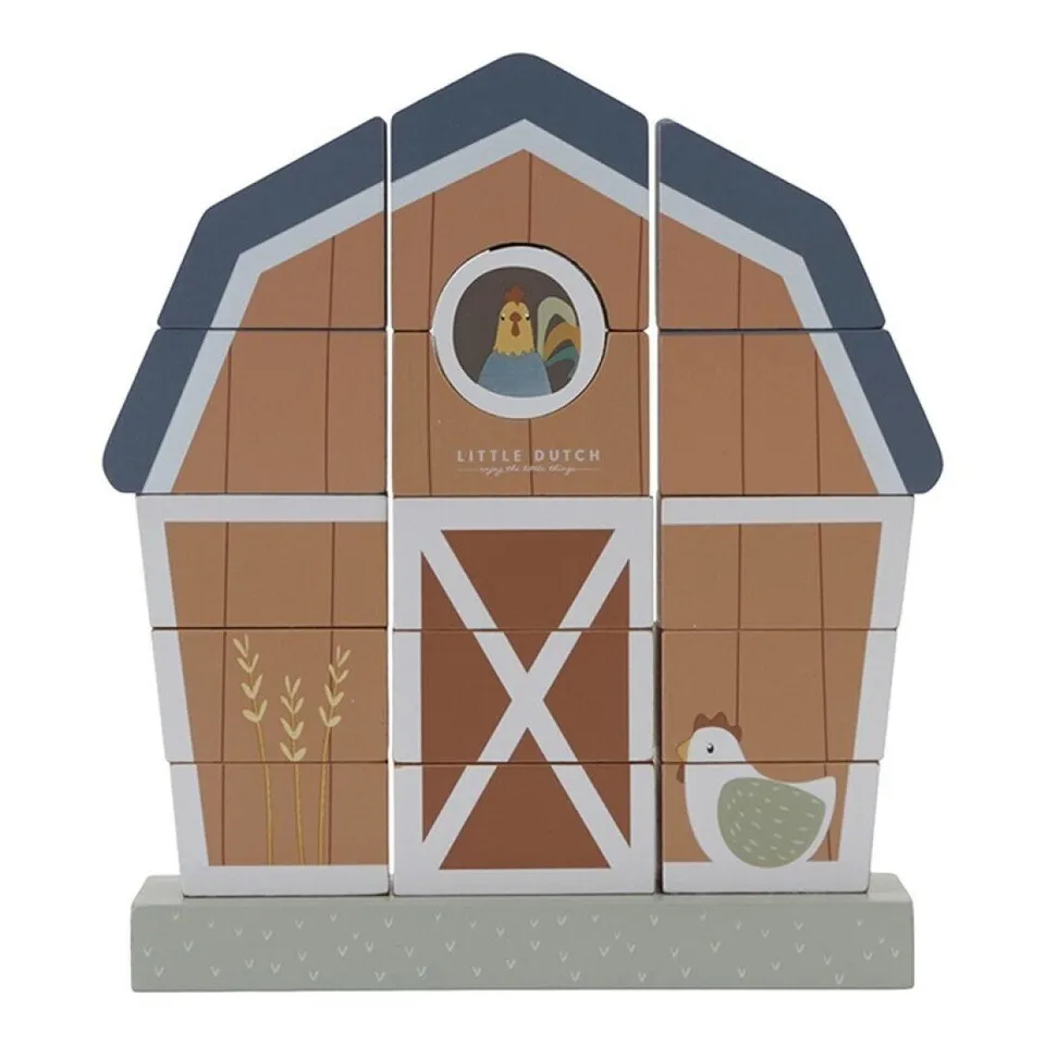 Little Dutch Little Farm torre impilabile legno fattoria 1 anno