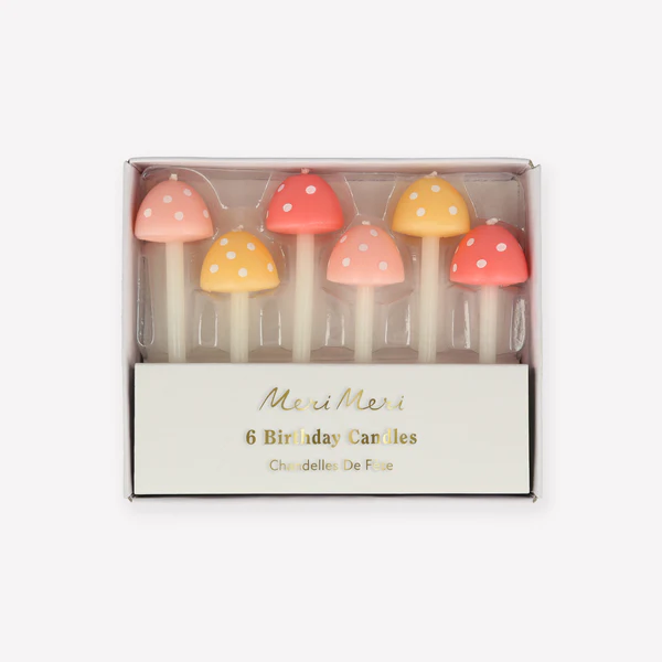 Meri Meri Mushroom candele torta pastello 6 pezzi