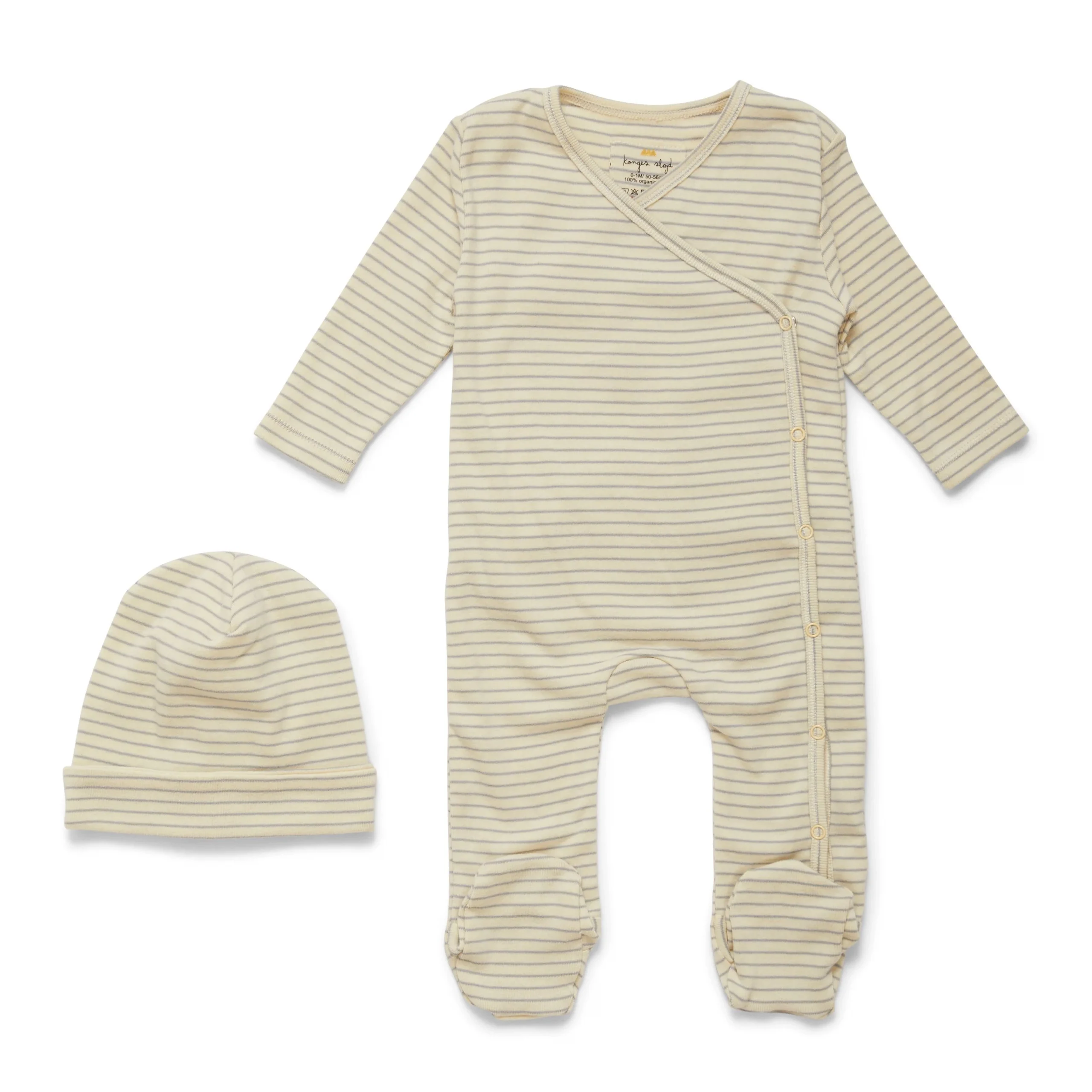 Konges Sløjd tutina kimono cotone green stripe con cuffietta