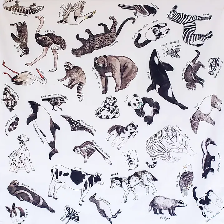 Wonderie Animali del Mondo telo gioco 100x100 cotone bio