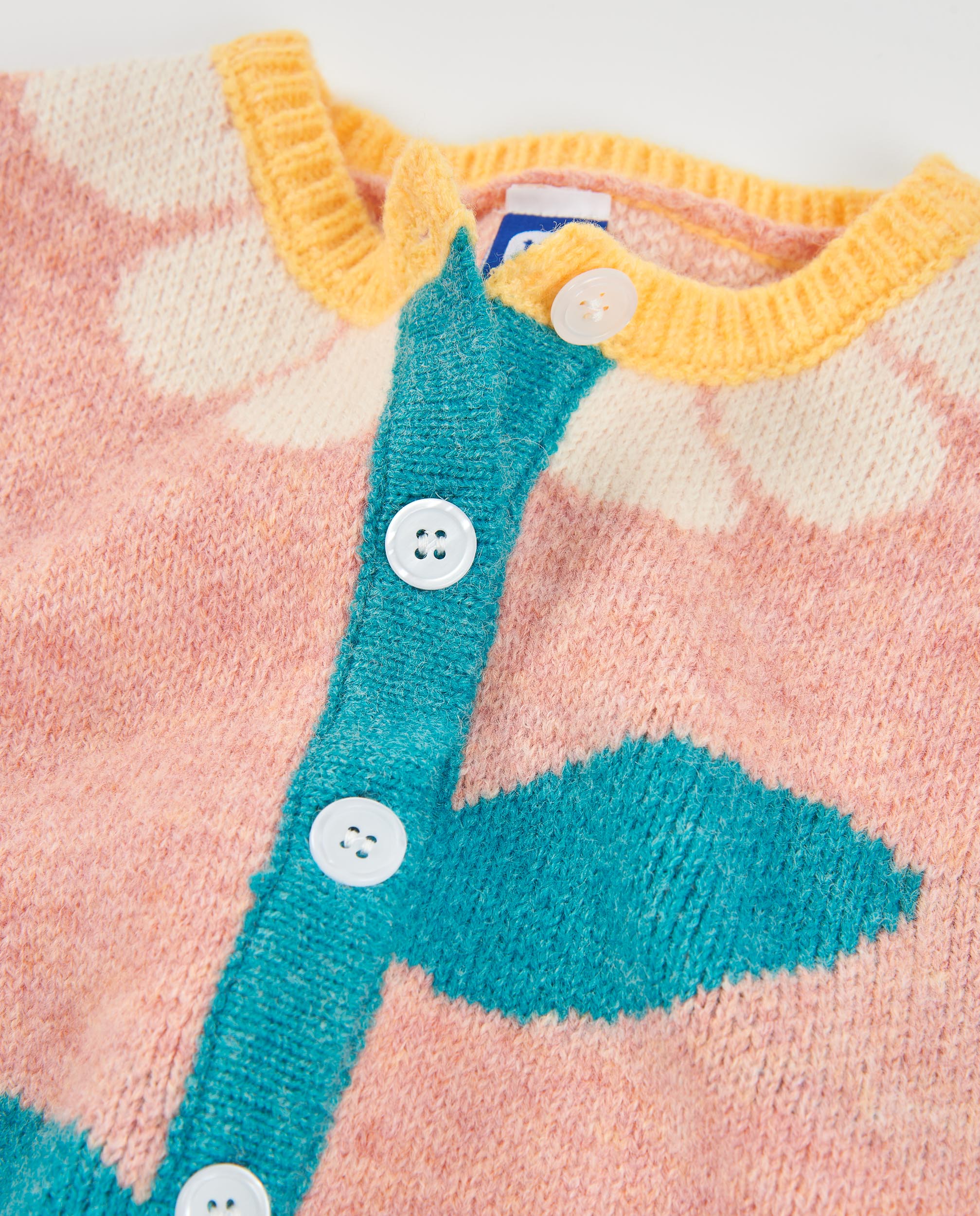 Tuc Tuc cardigan bimba ricamo rosa con bottoni