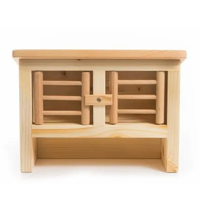 Drei Blätter Conigliera stalla in legno 17x22x10 cm