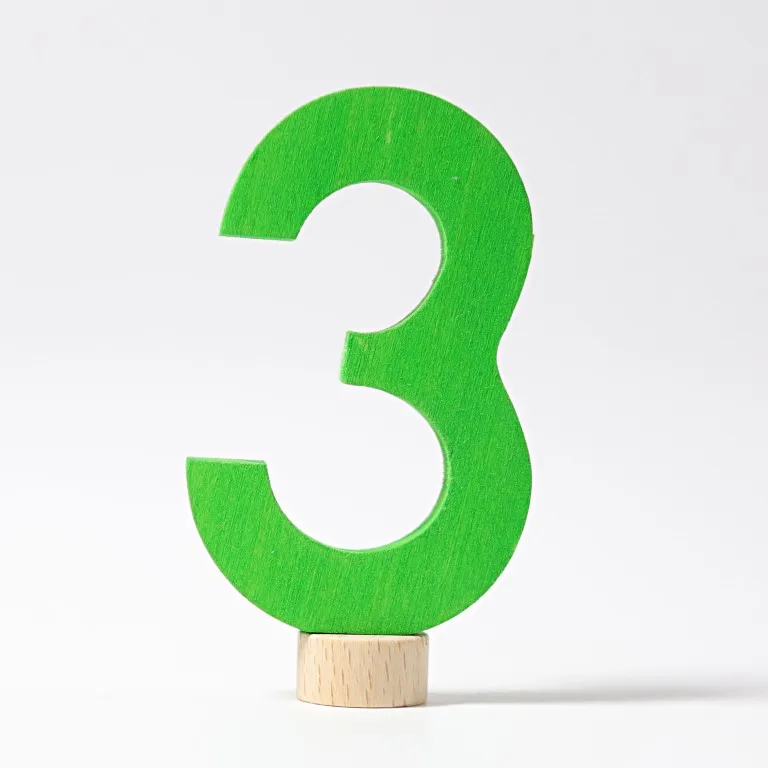 Grimm's Numero 3 Figura in Legno per Compleanno
