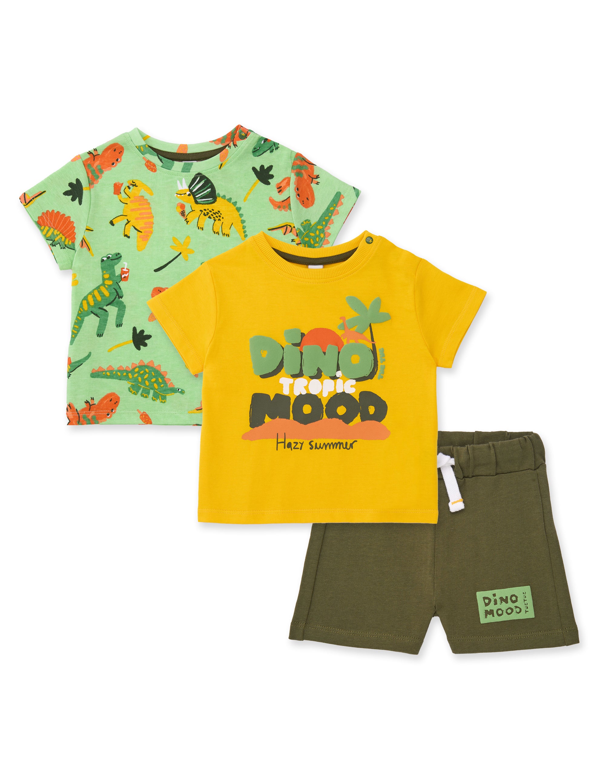 Tuc Tuc completo bimbo 3 pezzi magliette shorts verde