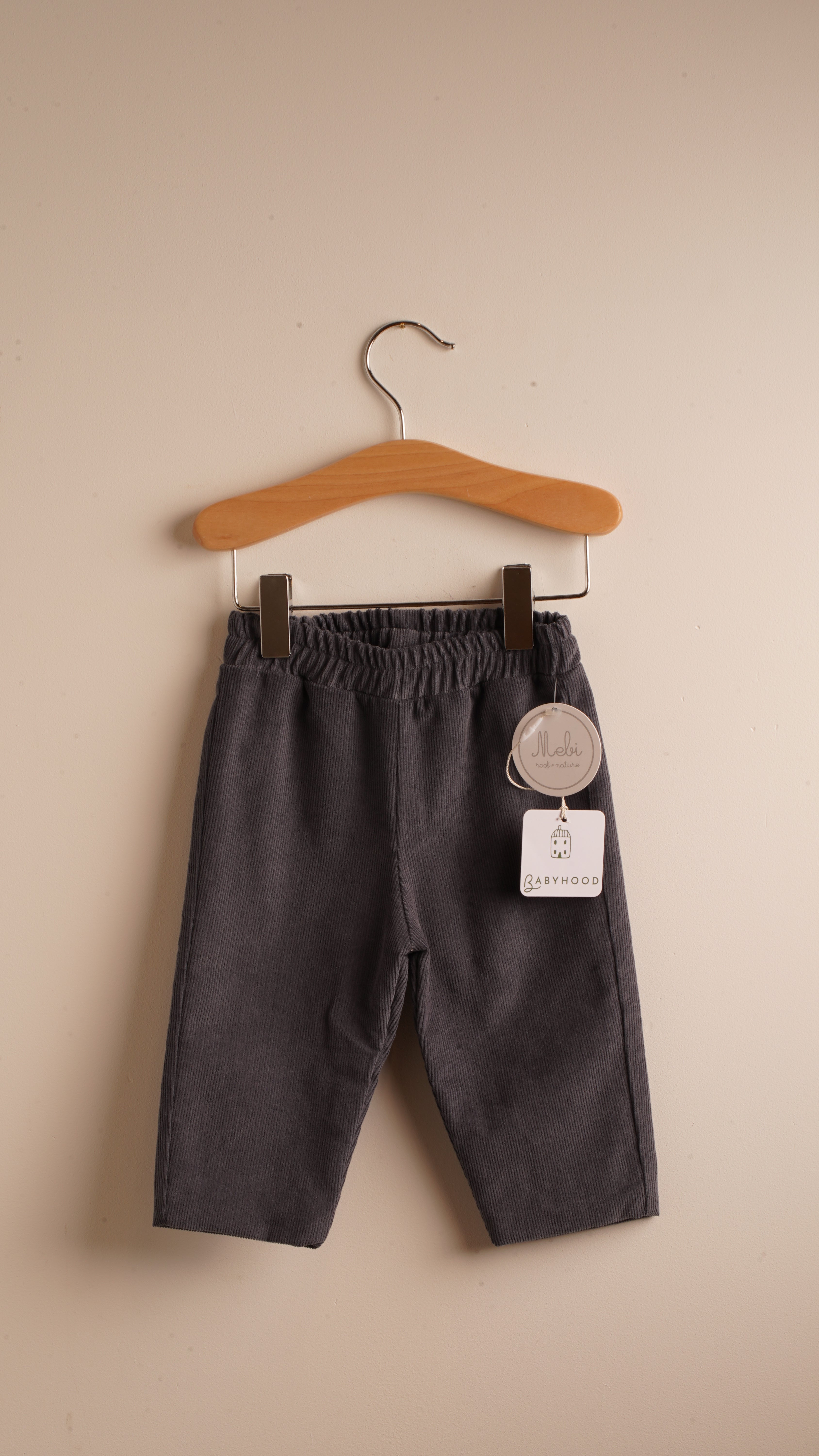 Mebi Pantalone Bimbo Velluto Blu Marino Cotone