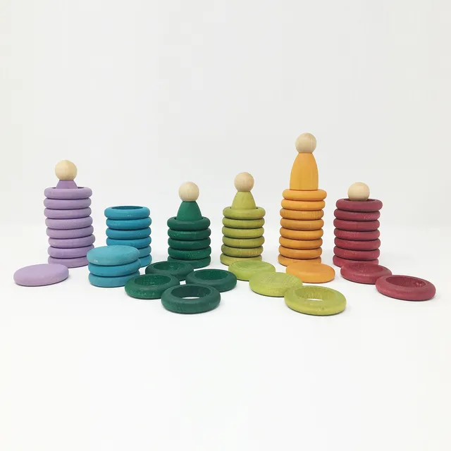 Grapat Nins Monete Anelli gioco legno colori spenti