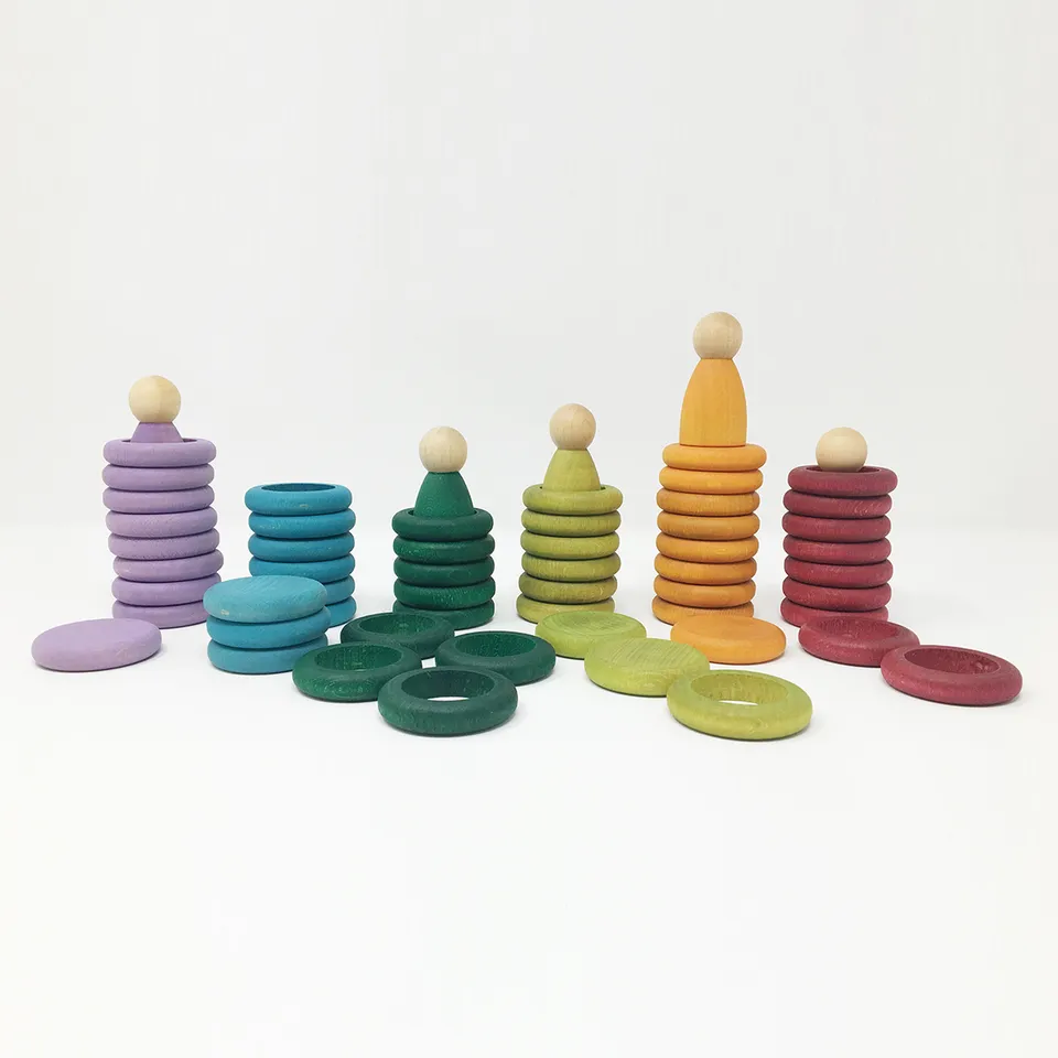 Grapat Nins Monete Anelli gioco legno colori spenti