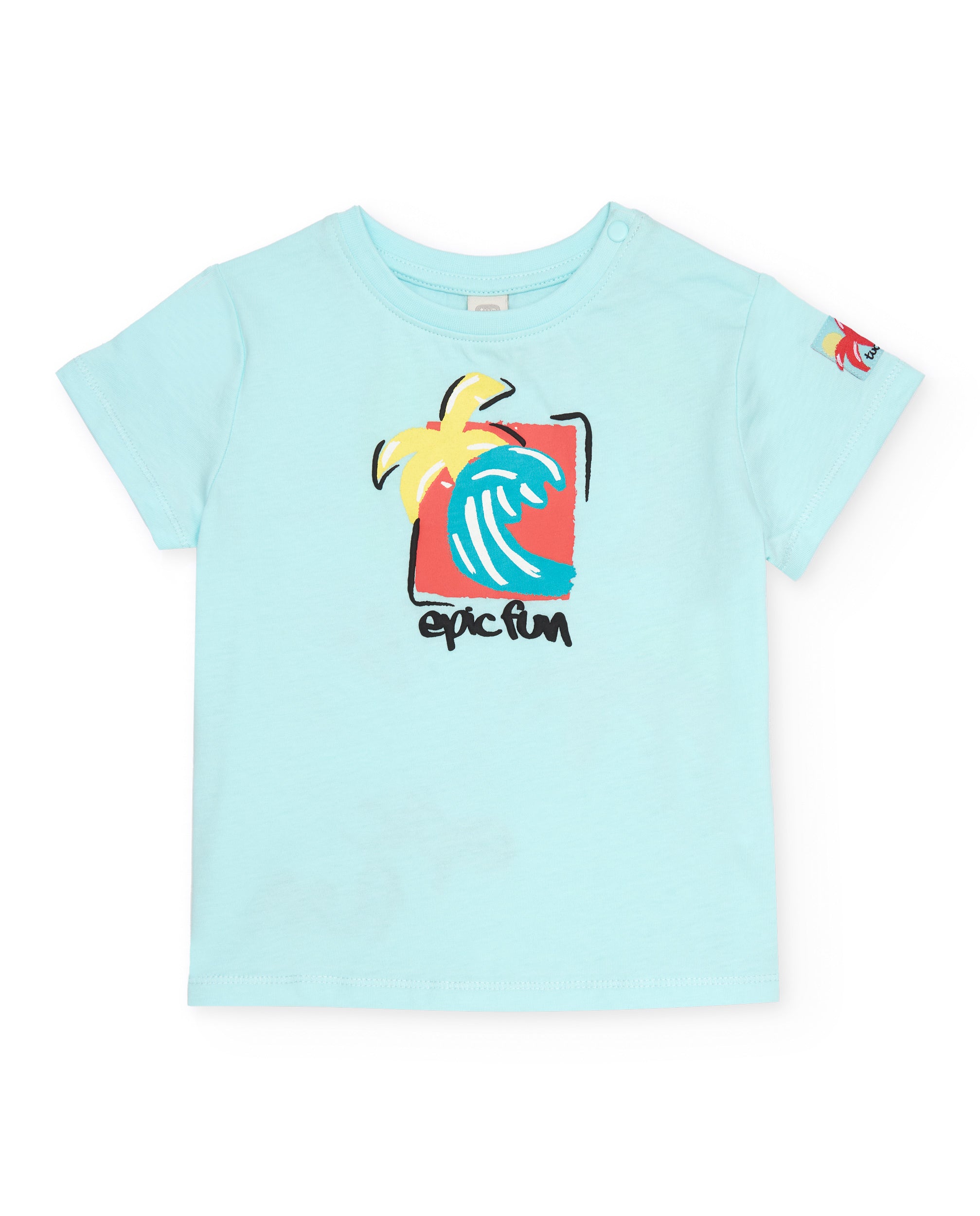 Tuc Tuc maglietta bambino blu onda palma cotone leggero