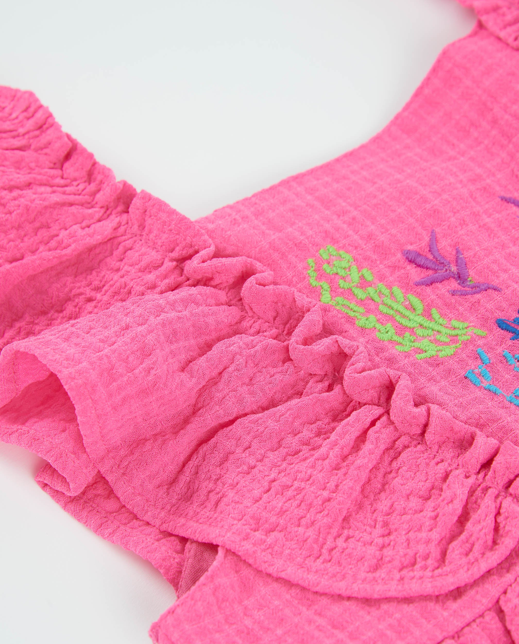 Tuc tuc vestito bimba fucsia ricamo fiori