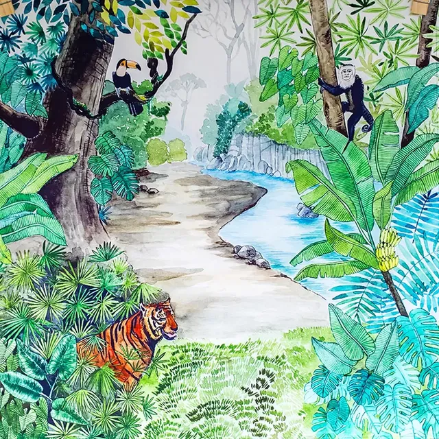 Wonderie Jungle telo gioco cotone bio 100x100 cm