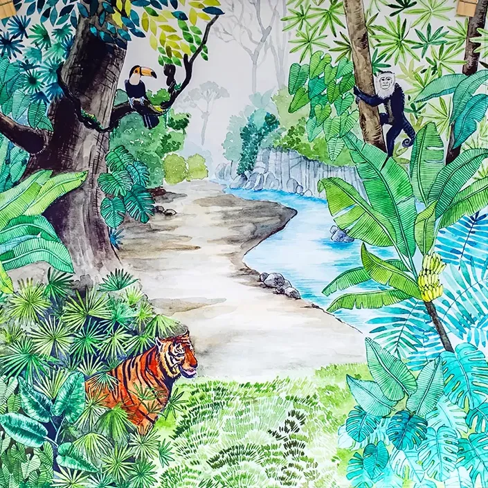 Wonderie Jungle telo gioco cotone bio 100x100 cm