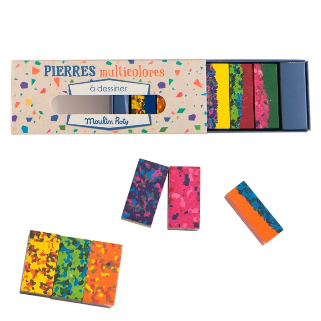 Moulin Roty Les Petits Merveilles 6 pastelli a cera bicolore