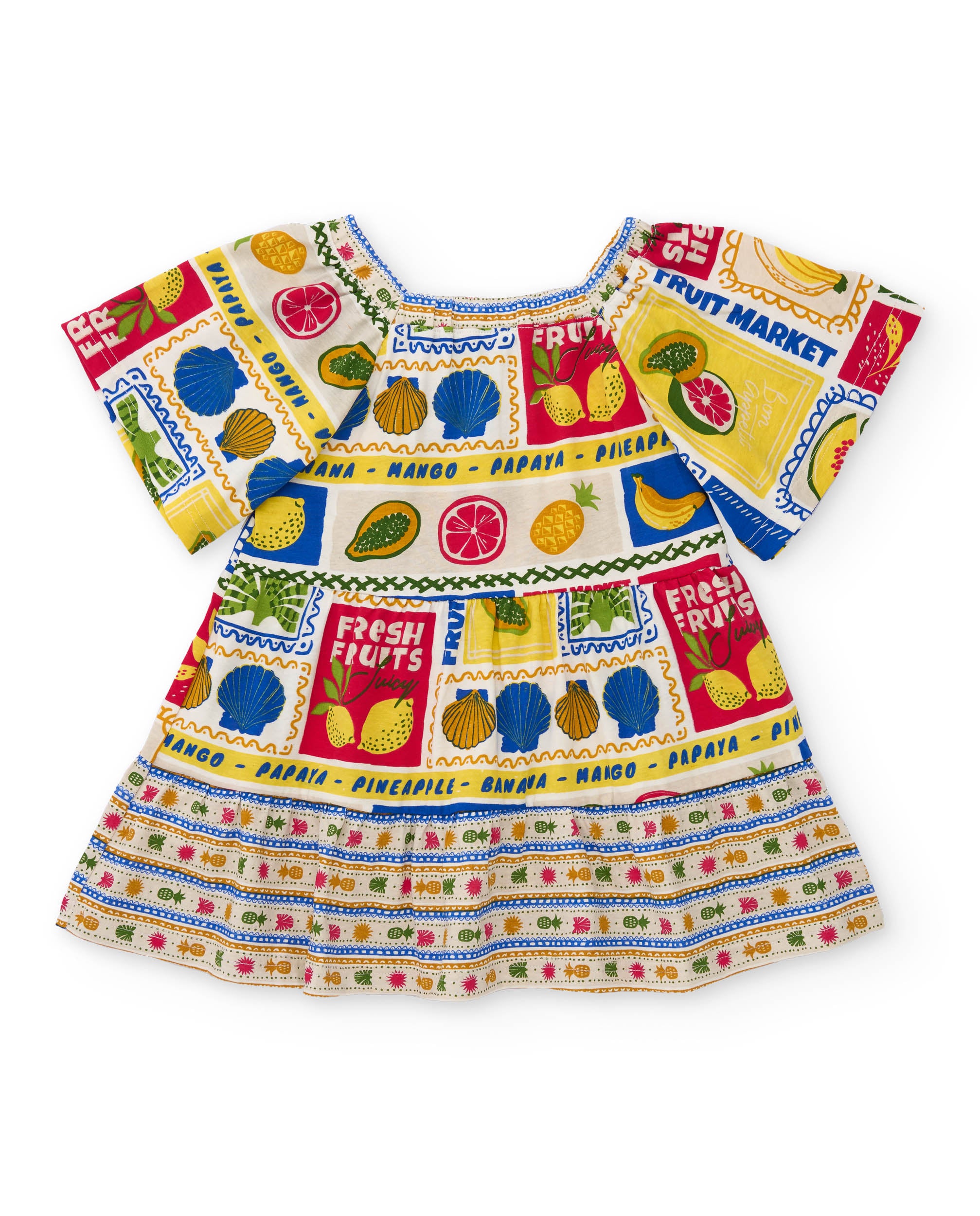 Tuc Tuc vestito bambina beige frutta scollo elastico
