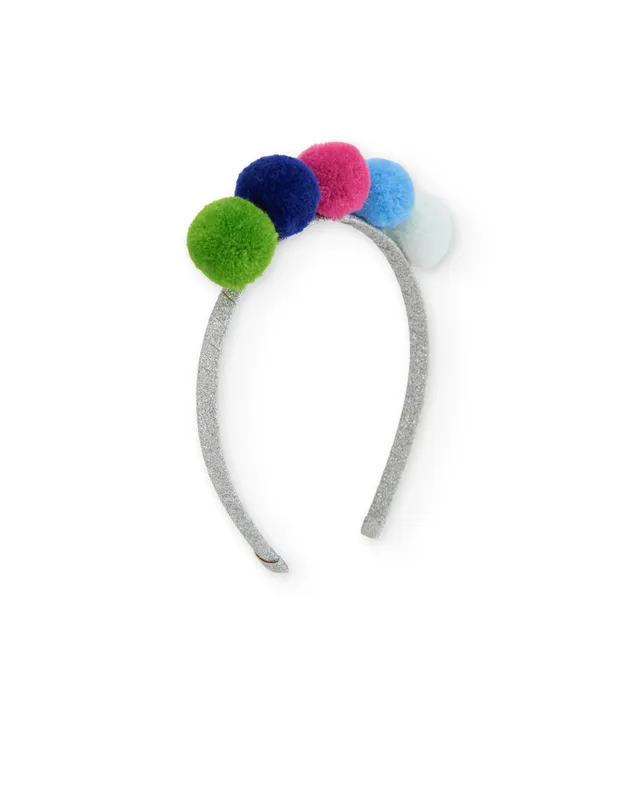 Tuc Tuc cerchietto bimba pompon multicolore glitter