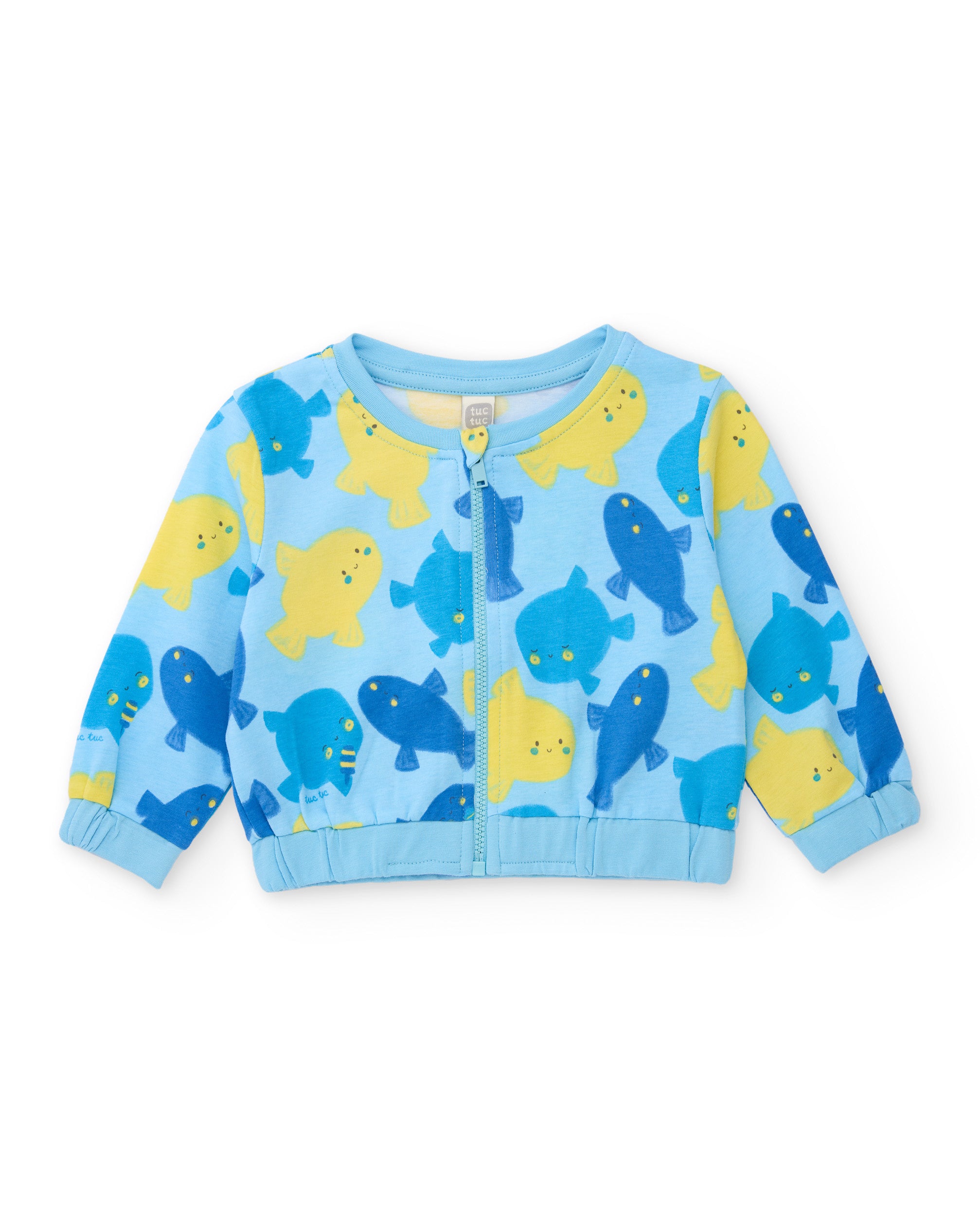 Tuc Tuc completo neonato bimbo 3 pezzi blu pesci