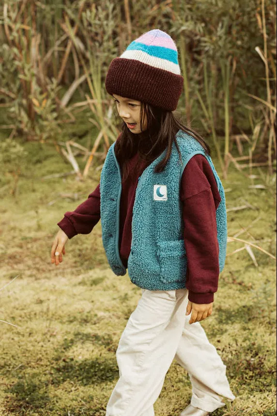 Ella and Rapha Vest gilet teddy blu bimbo caldo