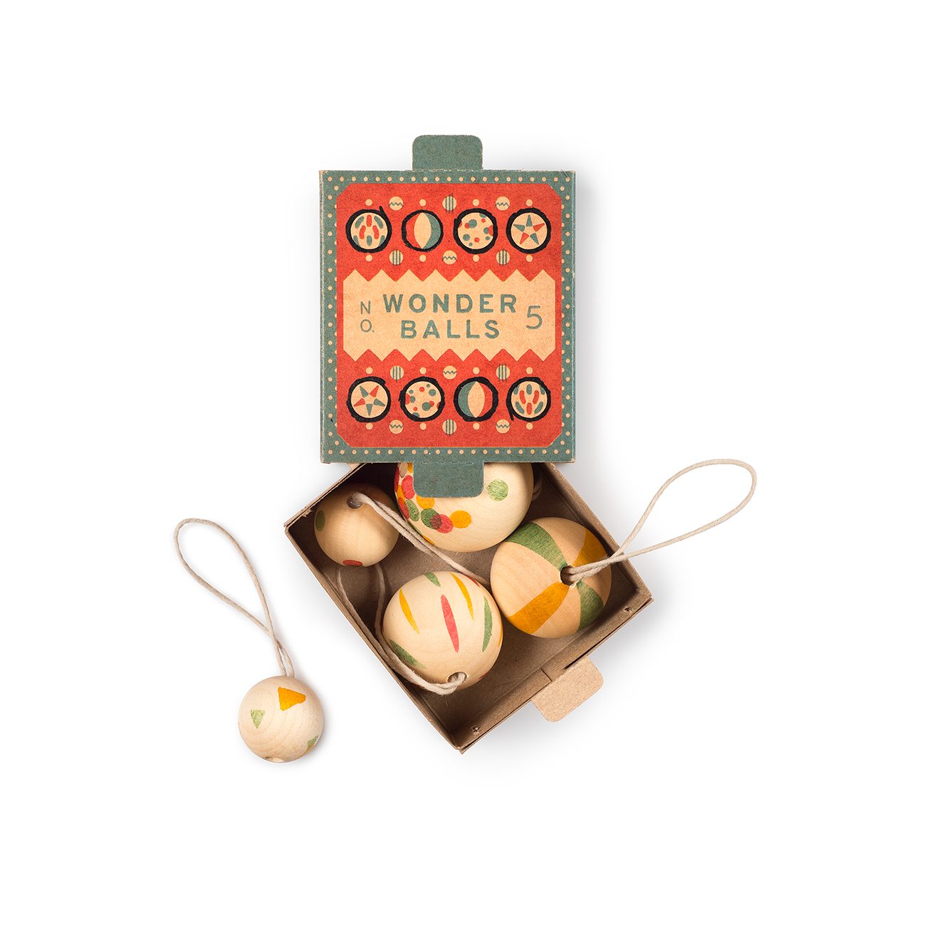 Onaments N°5 Wonder Balls ornamenti legno 1 scatola