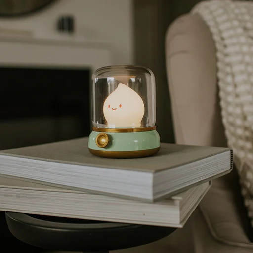 Mary's Flame green lampada notte LED ricaricabile luce calda