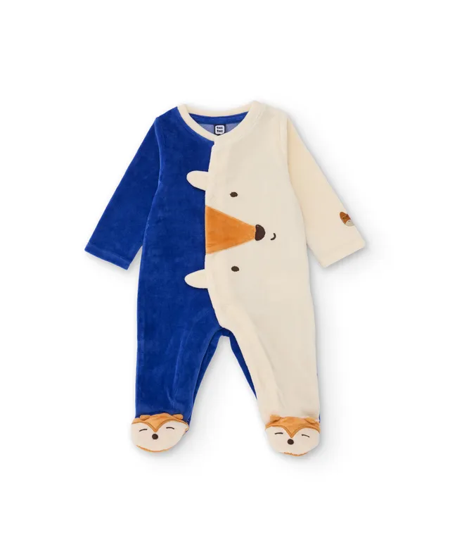 Tuc Tuc pagliaccetto neonato blu volpe velluto
