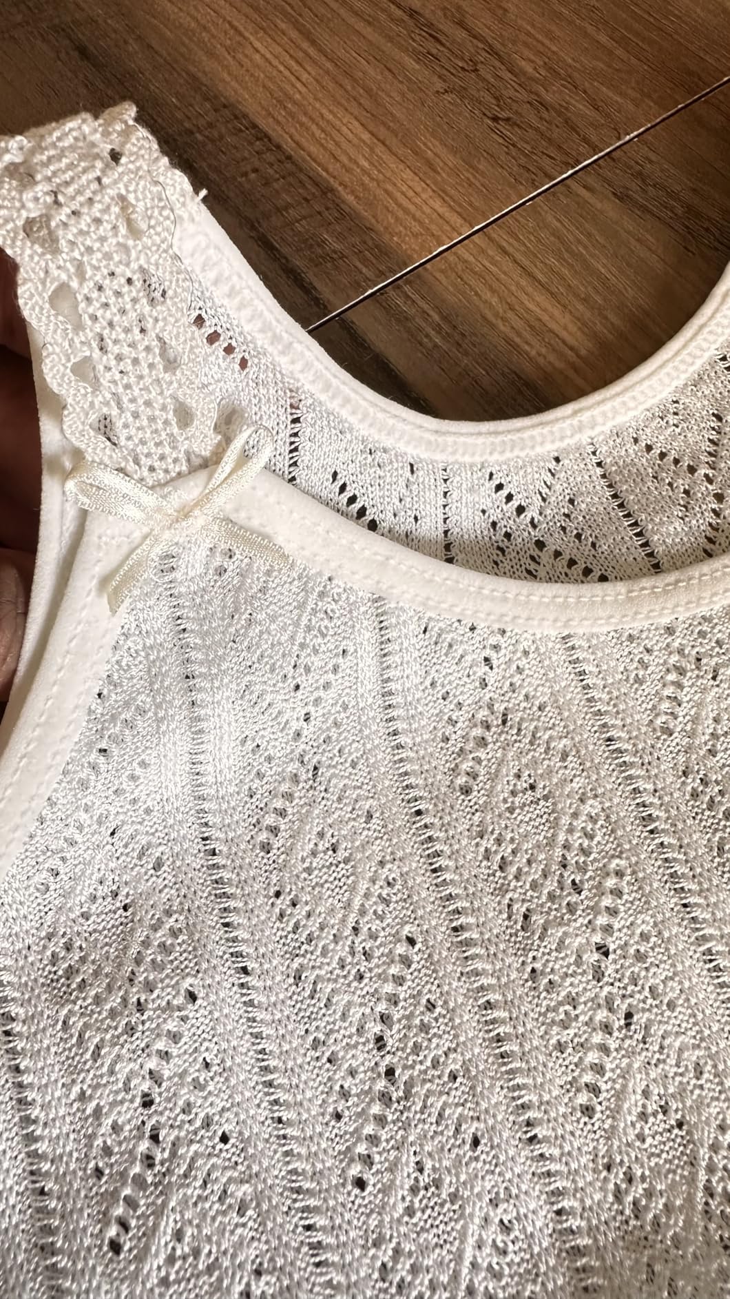 Babidu Perlé Body Spalline Sottili Cotone Bianco 18 Mesi