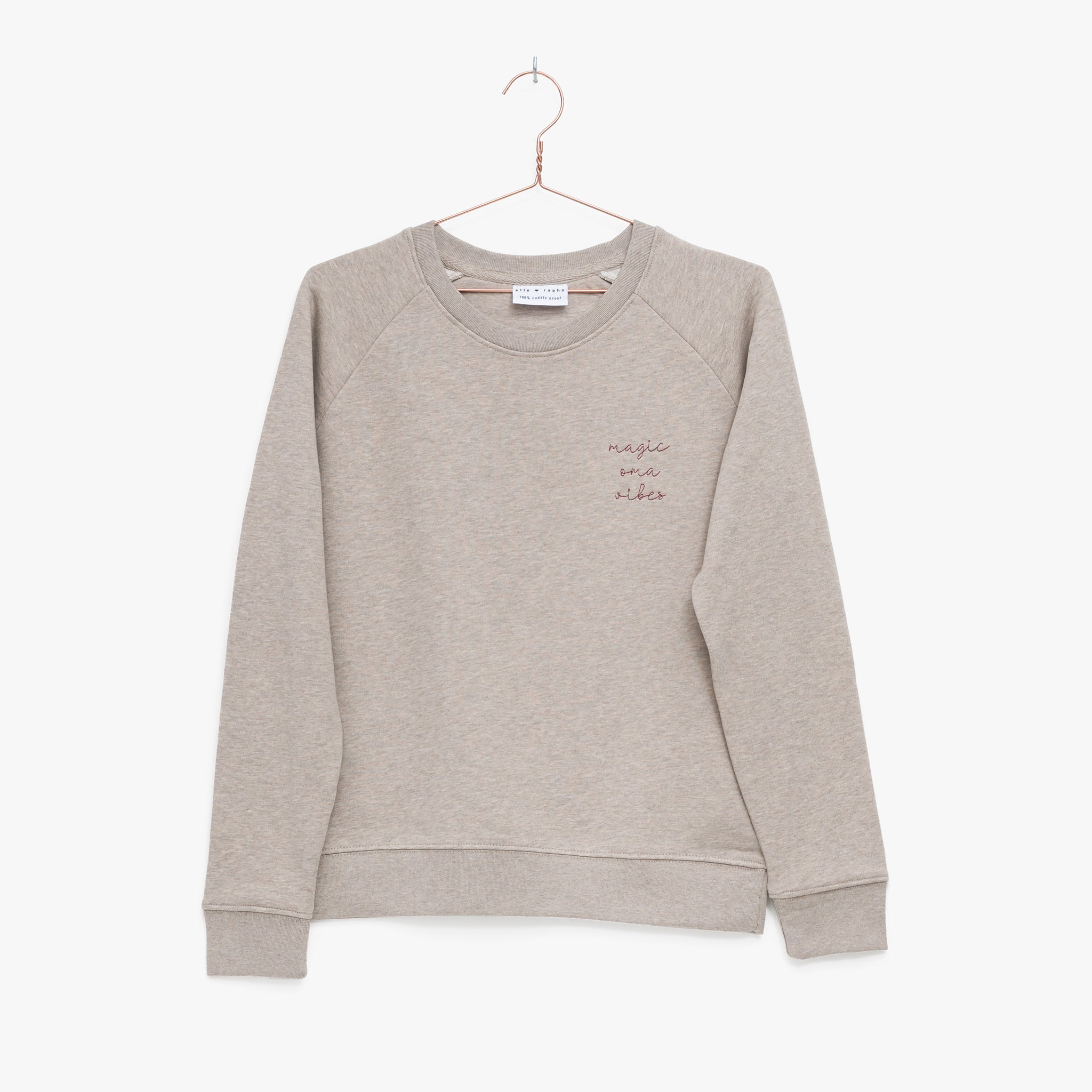 Ella and Rapha Oma Sweet Taupe felpa cotone donna