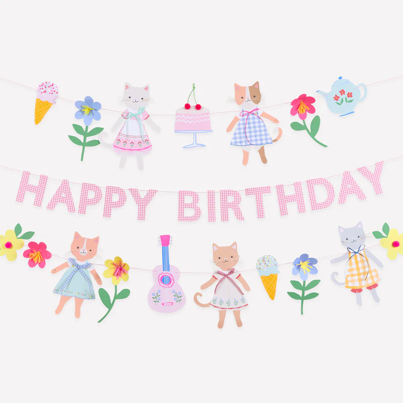 Meri Meri Kitten Club ghirlanda carta set 3 pezzi
