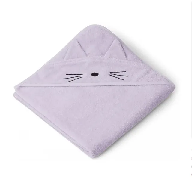 Liewood Albert telo bagno lilla cat 70x70 cotone bio
