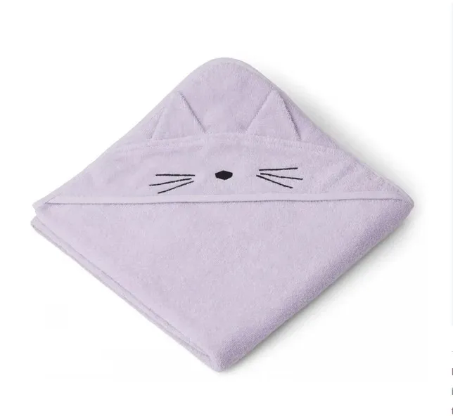 Liewood Albert telo bagno lilla cat 70x70 cotone bio