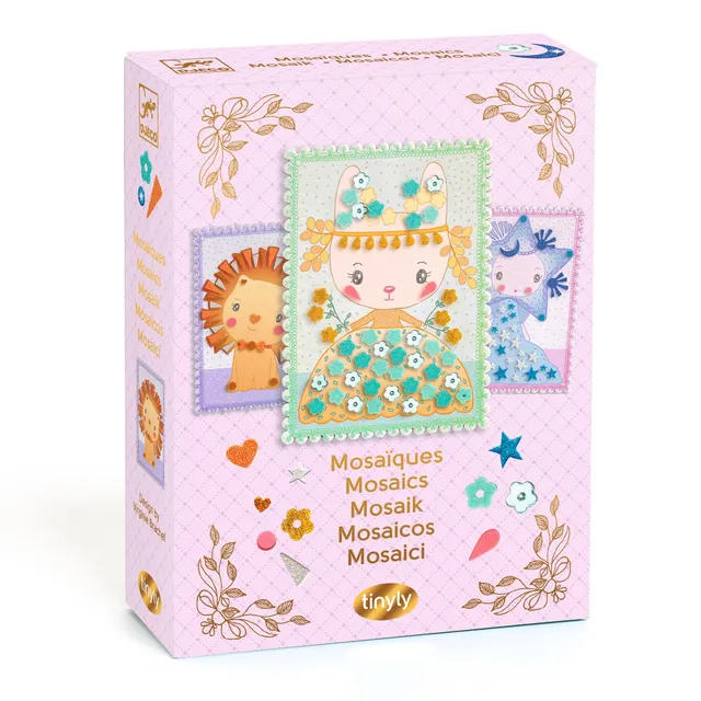 Djeco Tinyly Margo & Co kit mosaici 3 carte glitter