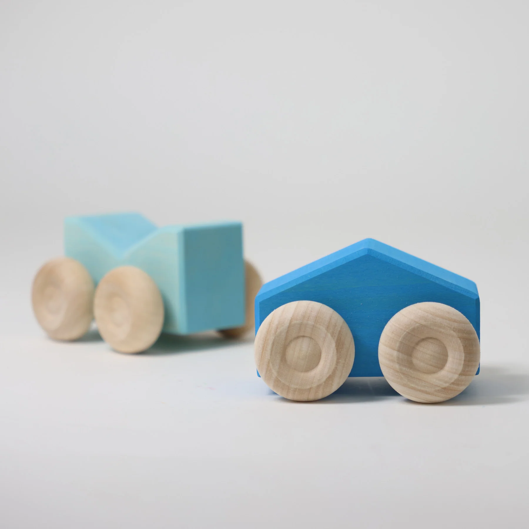 Grimm's Macchinine Impilabili Legno Blu Set 2 Pezzi