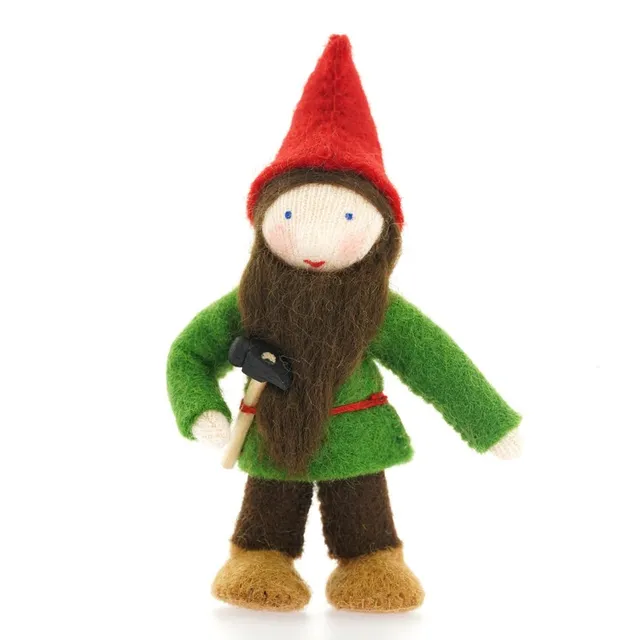 Ambrosius Gnomo Foresta Rosso figura feltro 9 cm