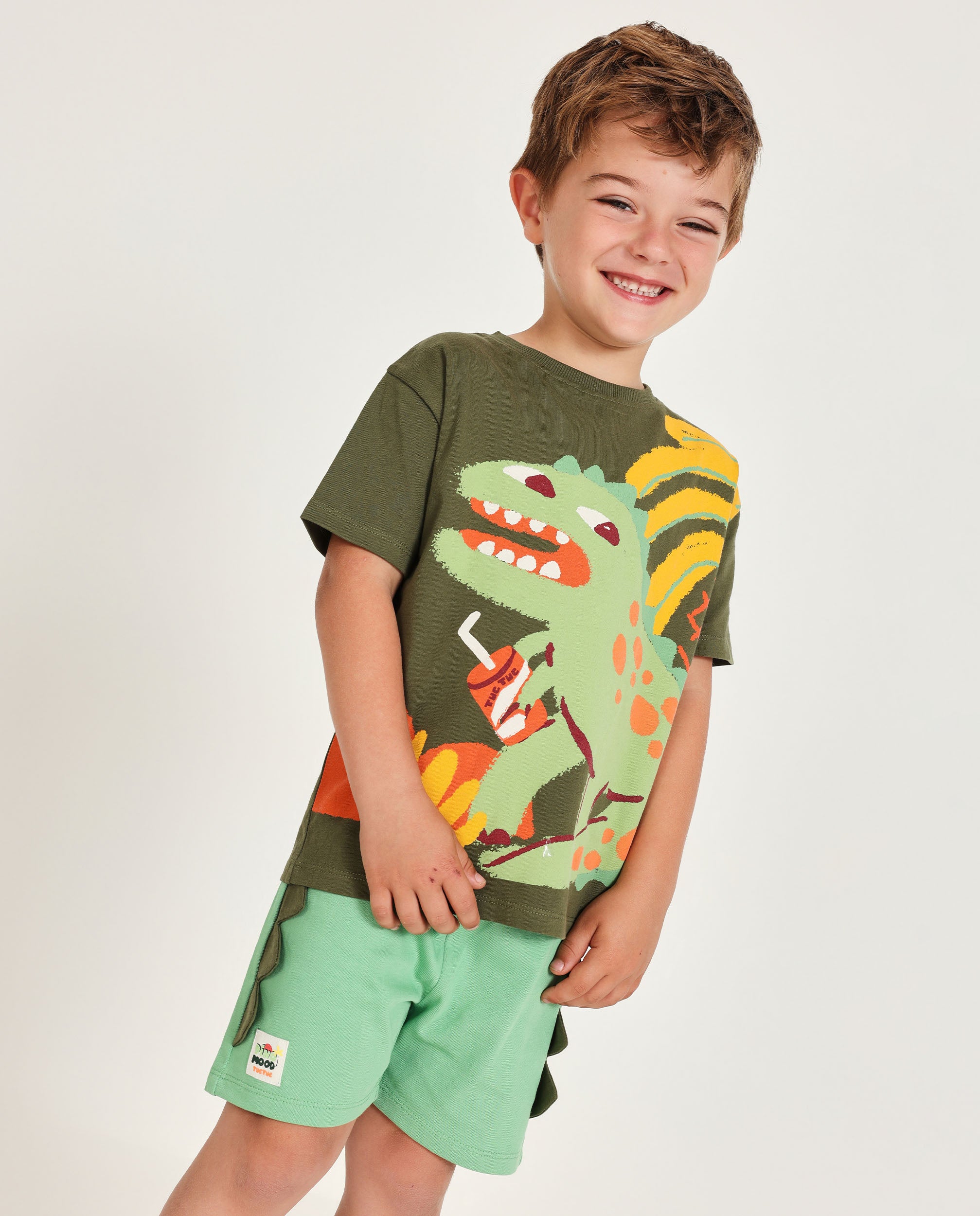 Tuc Tuc completo maglia pantaloncini dino verde