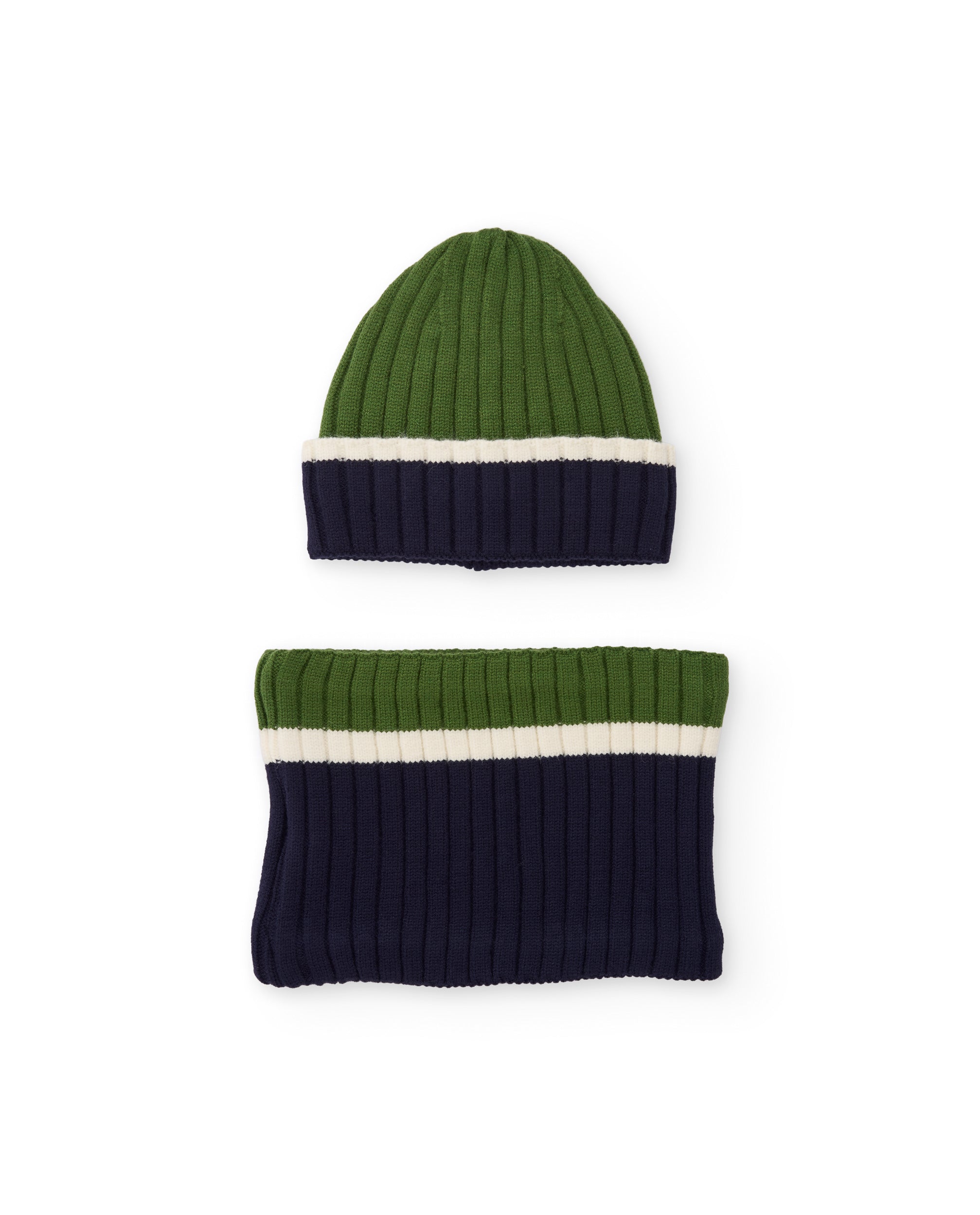 Tuc Tuc Set Cappello Scaldacollo Bimbo Blu Rigato
