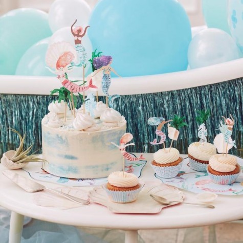 Meri Meri Mermaids topper torta sirena 7 pezzi