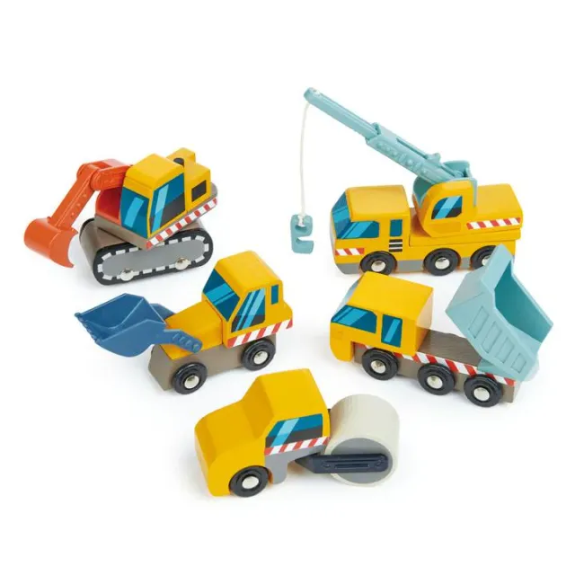 Tender Leaf Mini Set Automezzi Cantiere Legno 5 Pezzi