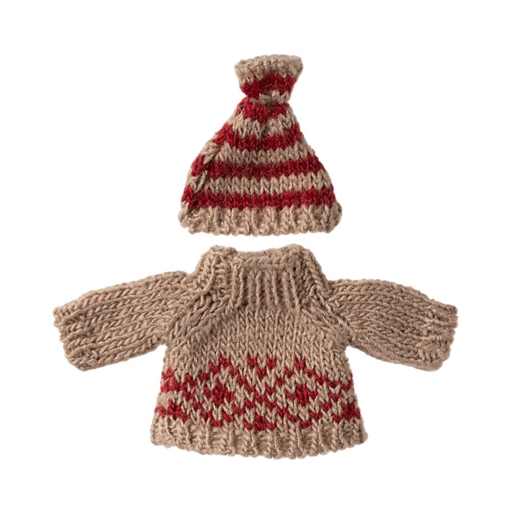 Maileg Mamma Topo vestiti maglione e cappello cotone