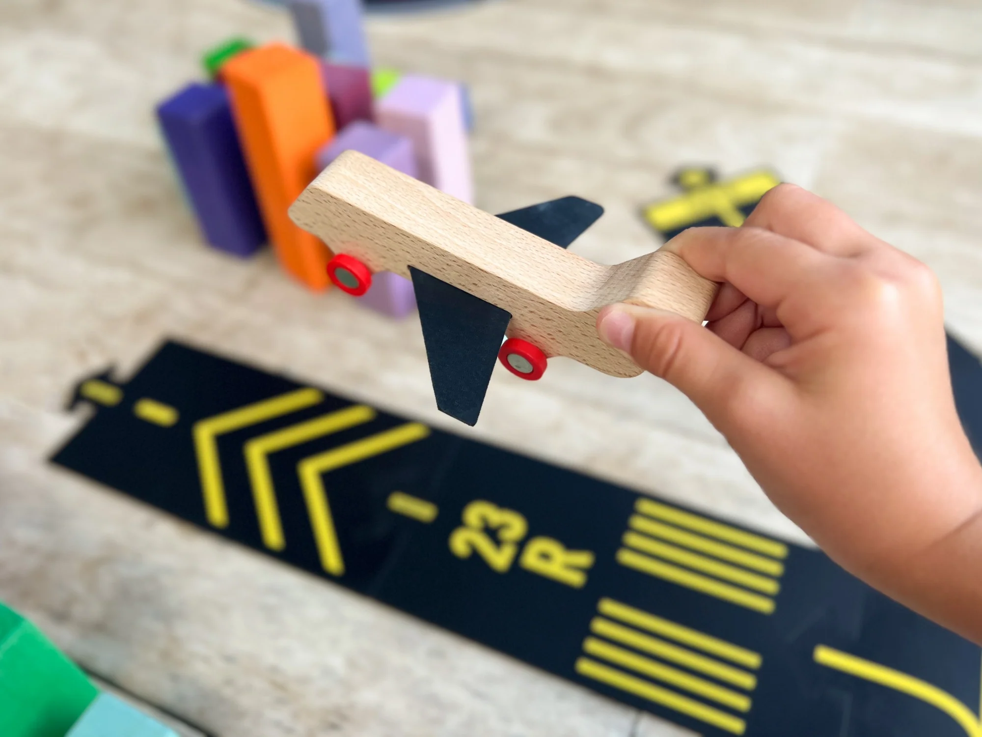 Waytoplay Aeroplano aereo di legno 3 anni
